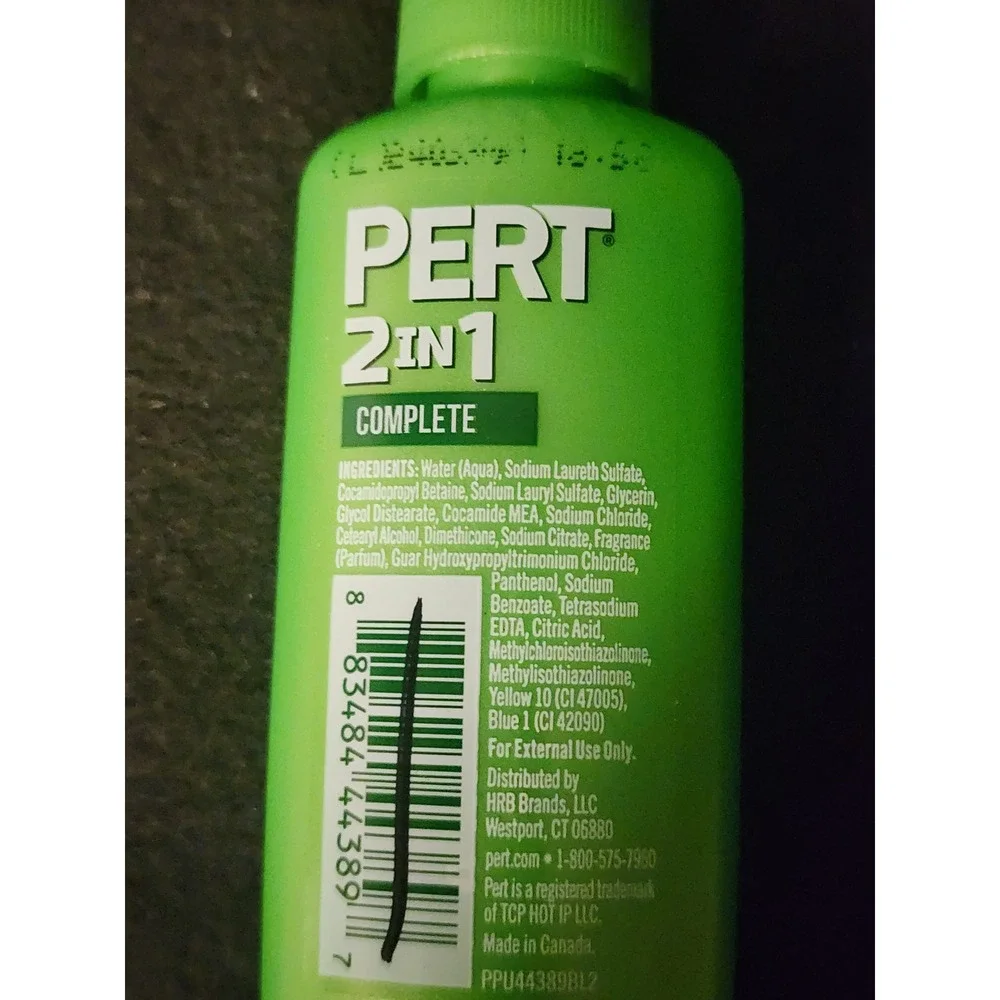 Pert 2 in 1 Complete Shampoo Plus Conditioner Travel Size 1.7oz Lot of 4 Bottles